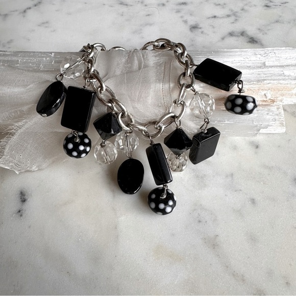 Silver Metal Toggle Beaded Bracelet - Picture 1 of 7
